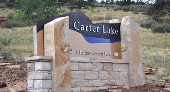 Northern Colorado Carter lake monument sign, metal dimensional letters,